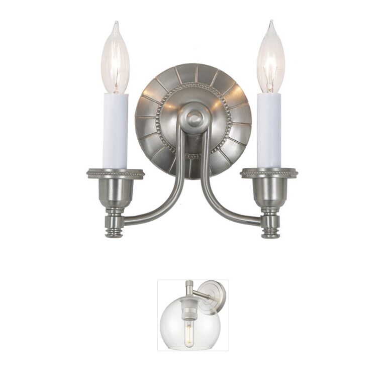 JVI Designs Traditional Brass Pewter Wall Sconce