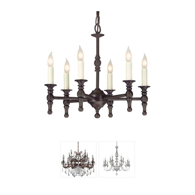 JVI Designs Traditional Brass 6-Light Chandelier