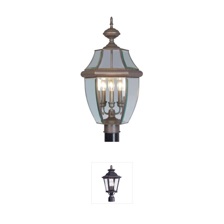 Livex Lighting Monterey Bronze Solid Brass Post Lantern