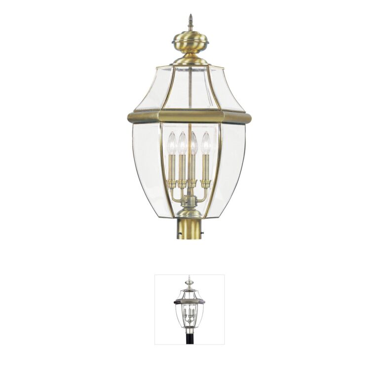 Livex Lighting Monterey Antique Brass Post Lantern