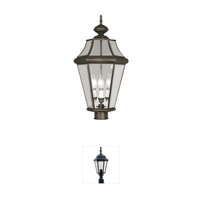 Livex Lighting Georgetown Solid Brass Outdoor Post Lantern