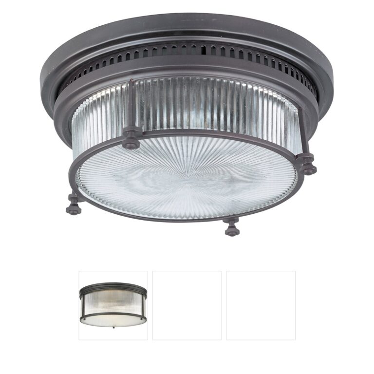 Maxim Lighting Hi-Bay Bronze Flush Mount with Clear Halophane Glass
