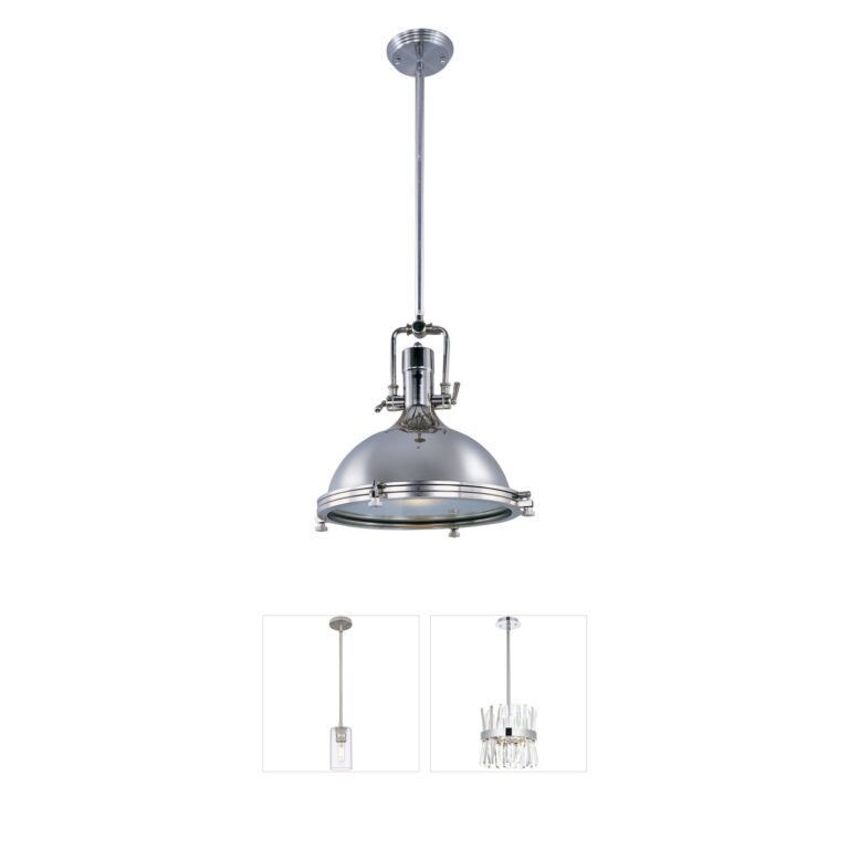 Maxim Lighting Hi-Bay Polished Nickel and Frosted Glass Pendant