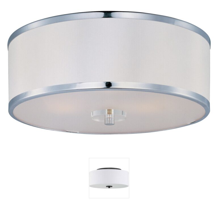 Maxim Lighting Metro 3-Light Polished Chrome Semi-Flush Mount with Beveled Crystal