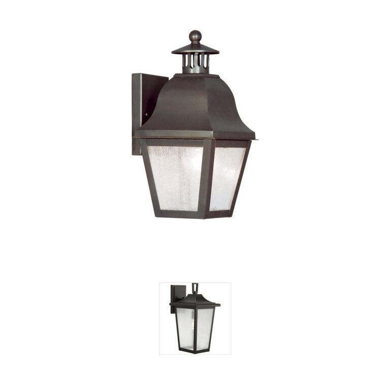 Livex Lighting Amwell Bronze Solid Brass Outdoor Wall Lantern