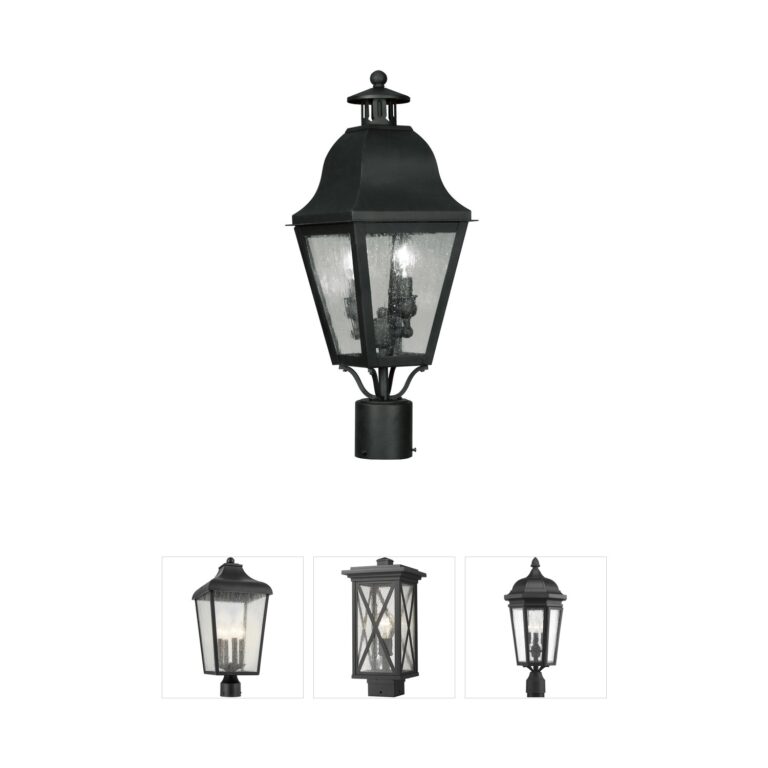 Livex Lighting Amwell Hand Crafted Solid Brass Outdoor Post Lantern
