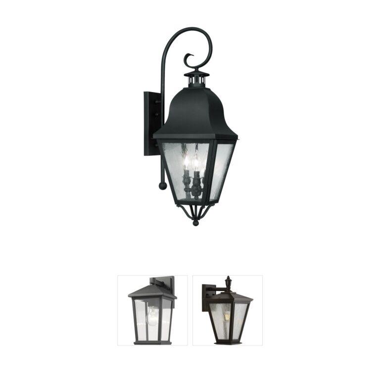 Livex Lighting Amwell Hand-Crafted Brass Outdoor Wall Lantern