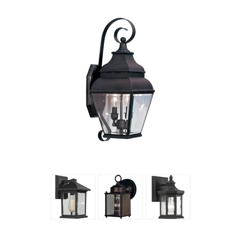 Livex Lighting Exeter Bronze Outdoor Wall Lantern with Beveled Glass