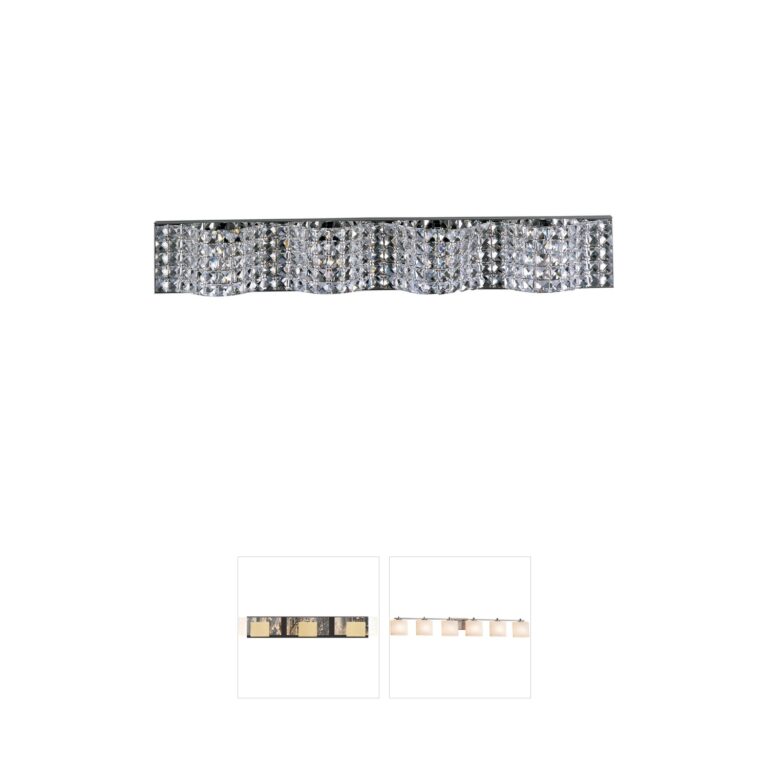 ET2 Wave 34-Inch 4-Light Polished Chrome and Crystal ADA Vanity Light
