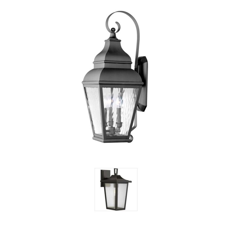 Livex Lighting Exeter Collection Hand-Crafted Brass Outdoor Wall Light