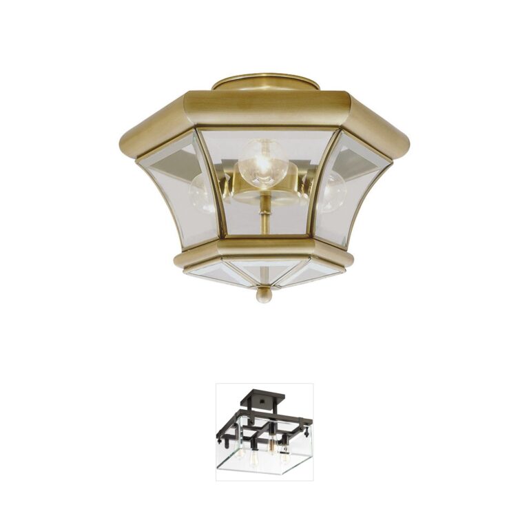 Livex Lighting Monterey Antique Brass Semi-Flush Mount