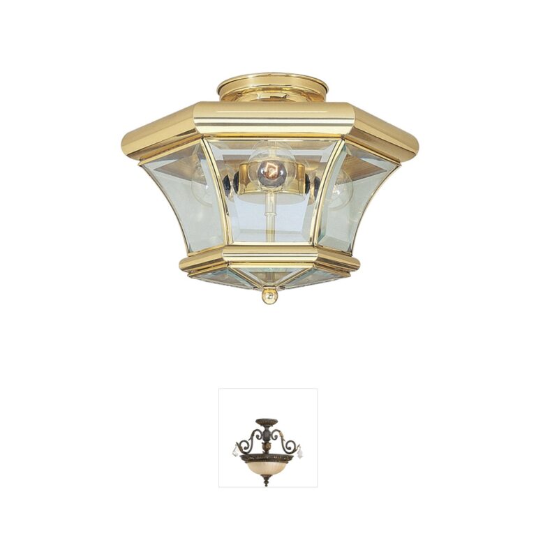 Livex Lighting Monterey Polished Brass Semi-Flush Mount