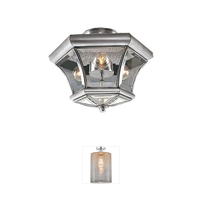 Livex Lighting Monterey Collection Brushed Nickel Semi-Flush Mount