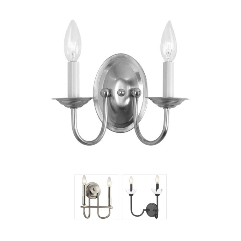 Livex Lighting Home Basics 2-Light Brushed Nickel Steel Wall Sconce