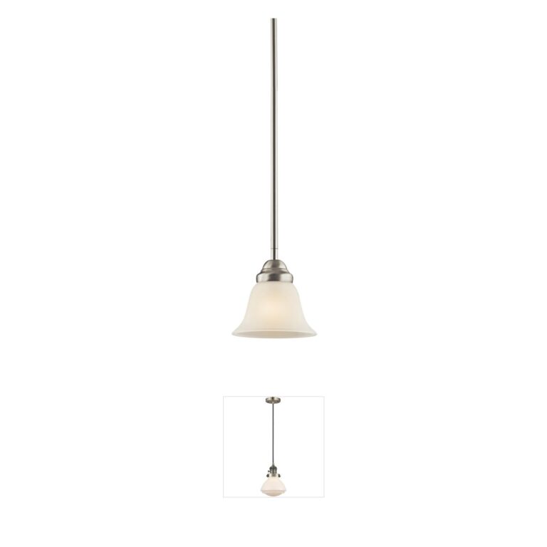 Kichler Wynberg 6-Inch Brushed Nickel Mini Pendant with Satin Etched Glass