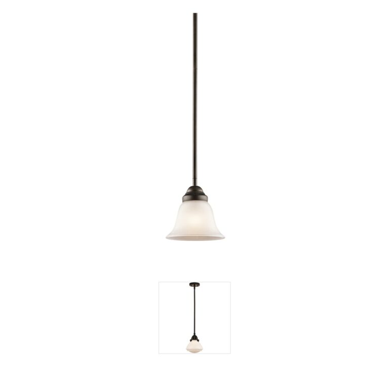 Kichler Wynberg Olde Bronze Mini Pendant with Satin Etched Glass