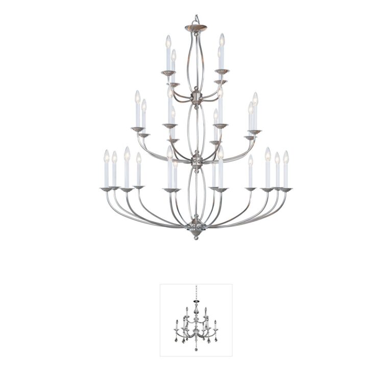 Livex Lighting Home Basics 24-Light Brushed Nickel Chandelier