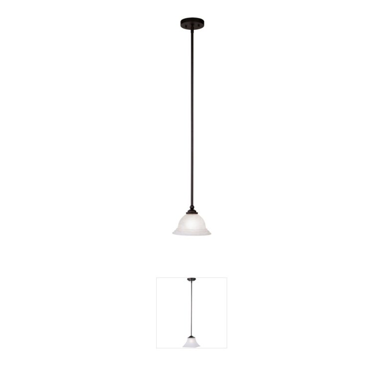 Livex Lighting North Port Black Mini Pendant with Alabaster Glass