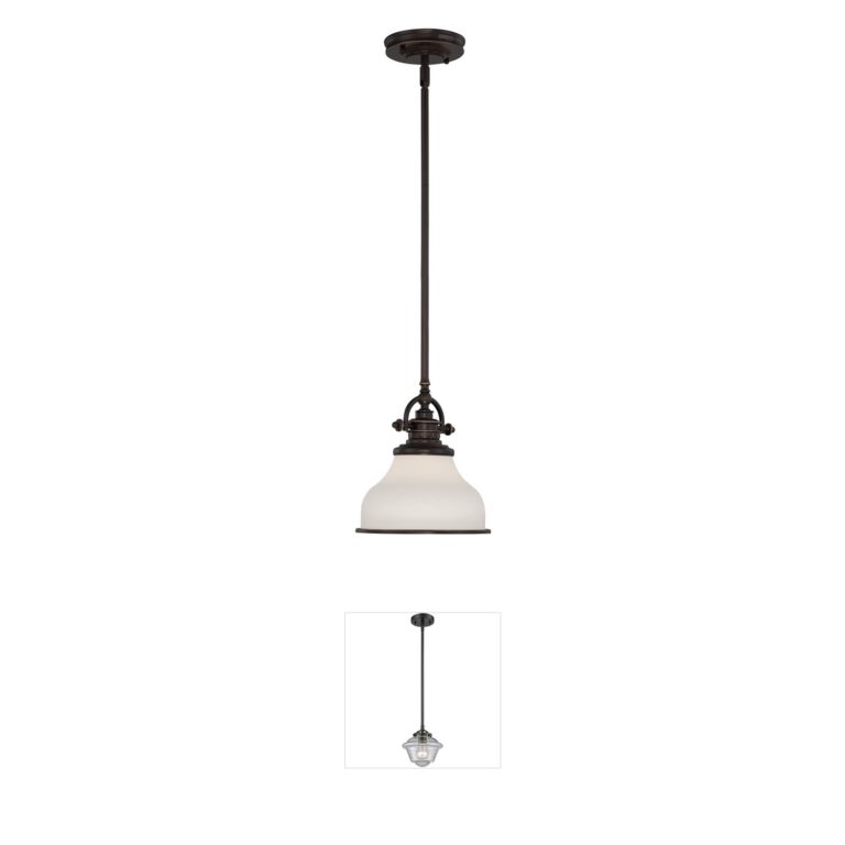 Quoizel Grant Palladian Bronze Mini Pendant with Opal Glass