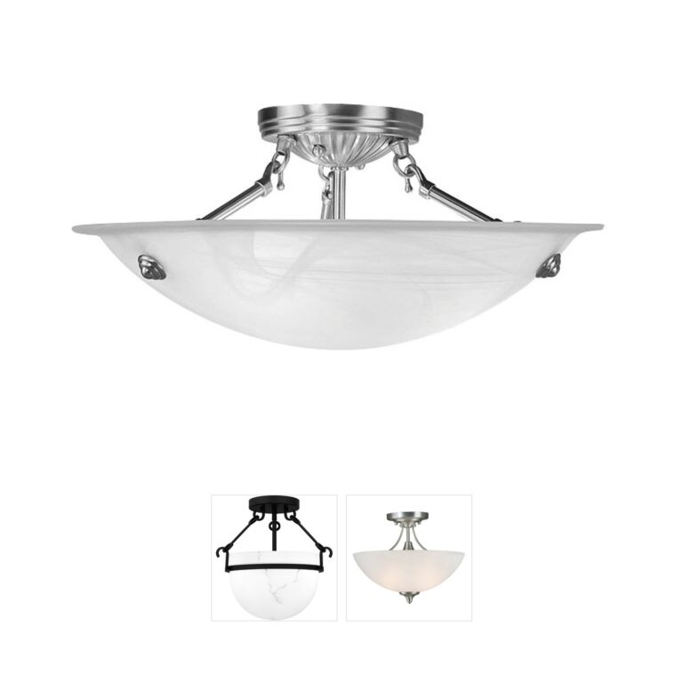 Livex Lighting Oasis Brushed Nickel Semi-Flush Mount