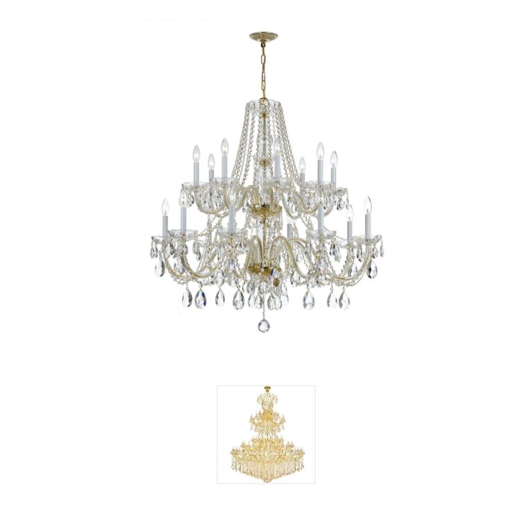Crystorama Traditional Crystal 16-Light Polished Brass Chandelier