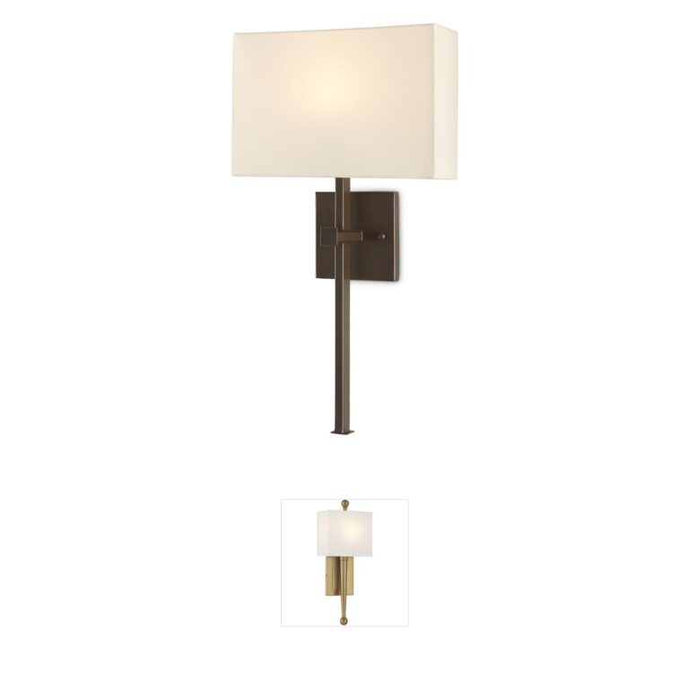 Currey & Company Ashdown Bronze Gold and Champagne Silk Wall Sconce