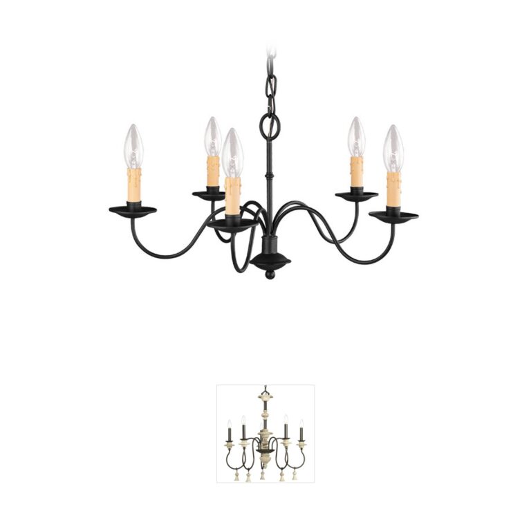 Livex Lighting Heritage Collection Black Steel Chandelier