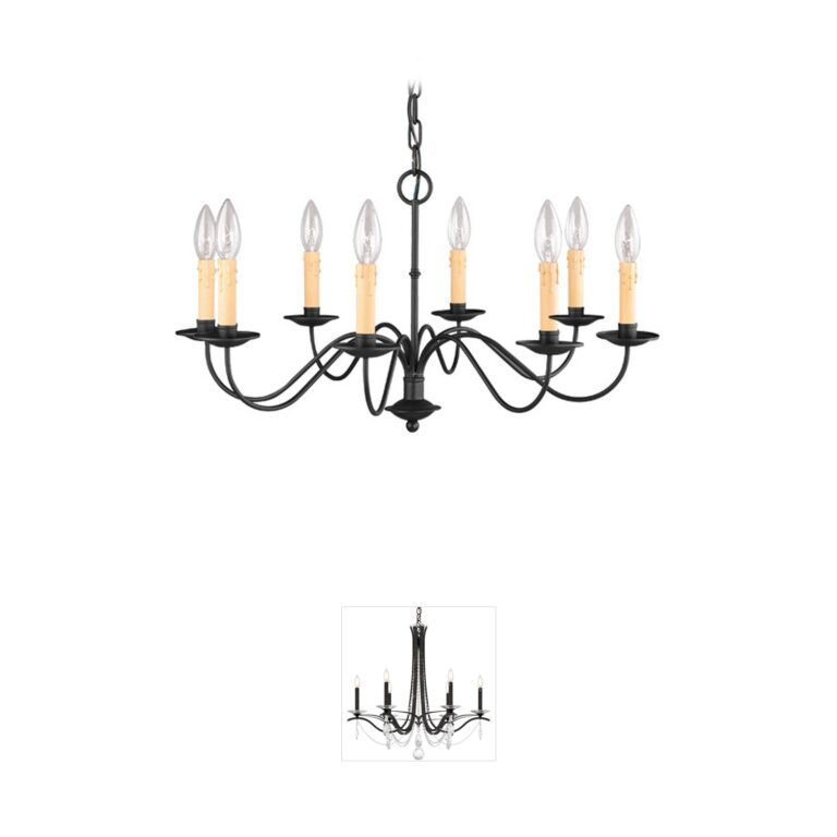 Livex Lighting Heritage Collection Black Steel Chandelier