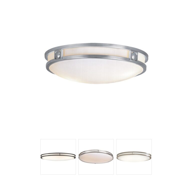Livex Lighting Titania 16-Inch Brushed Nickel Flush Mount with Satin White Glass