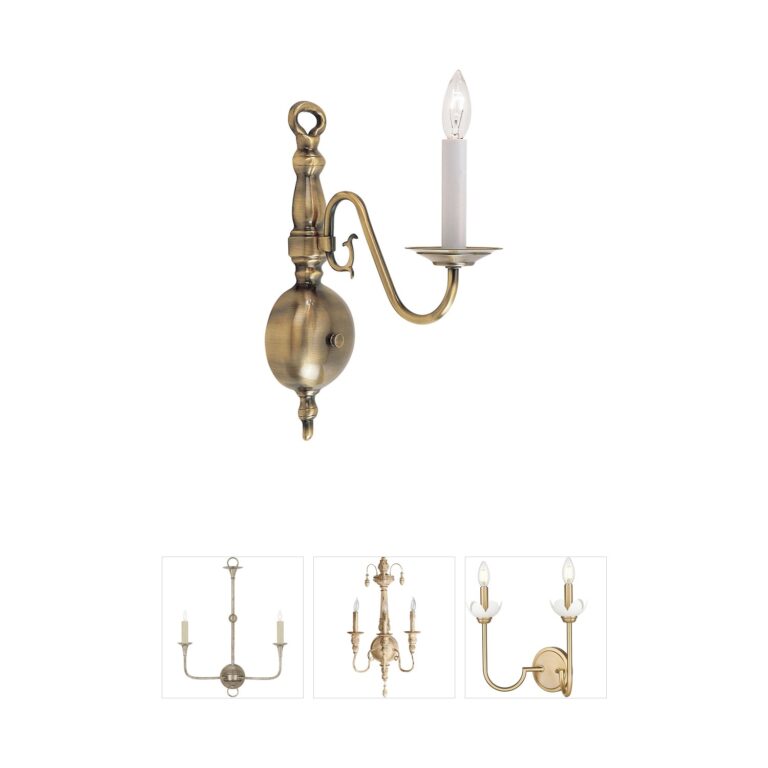 Livex Lighting Williamsburgh Antique Brass Steel Wall Sconce