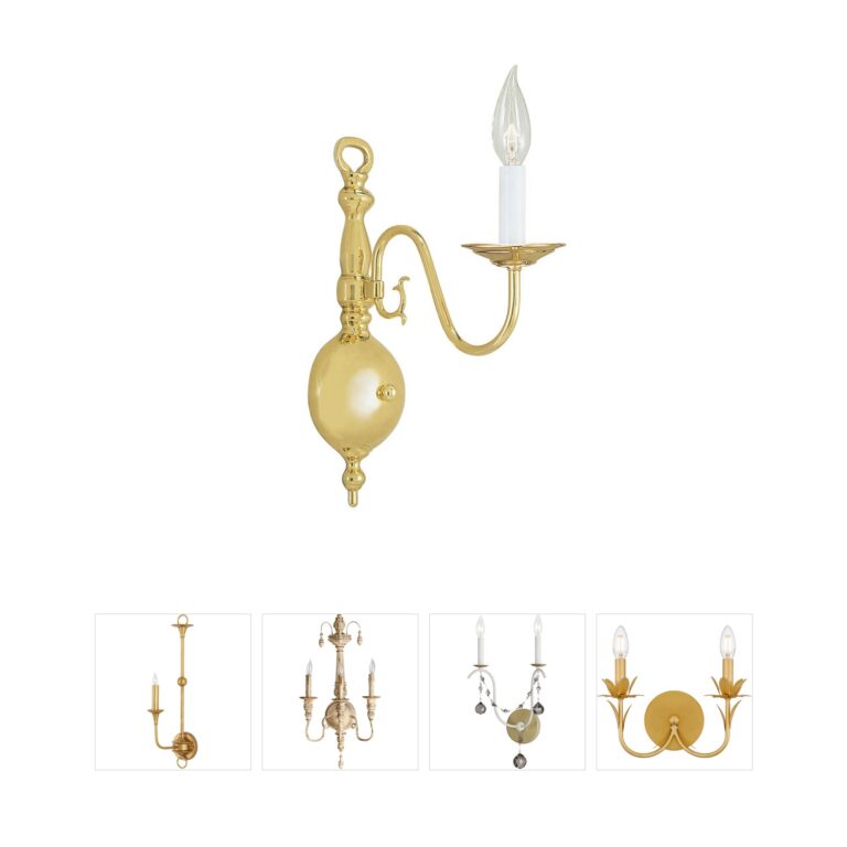 Livex Lighting Williamsburgh Polished Brass 1-Light Steel Wall Sconce
