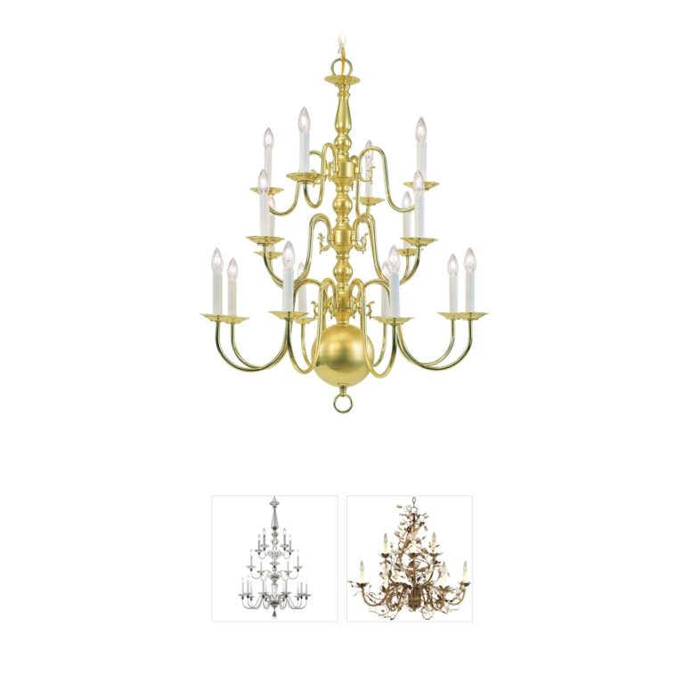 Livex Lighting Williamsburgh 16-Light Polished Brass Chandelier
