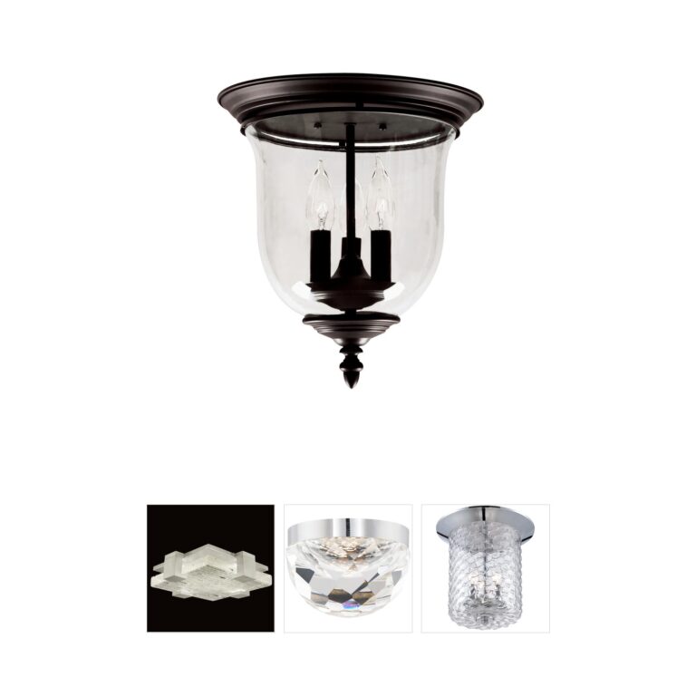Livex Lighting Legacy Bronze Flush Mount with Hand-Blown Glass