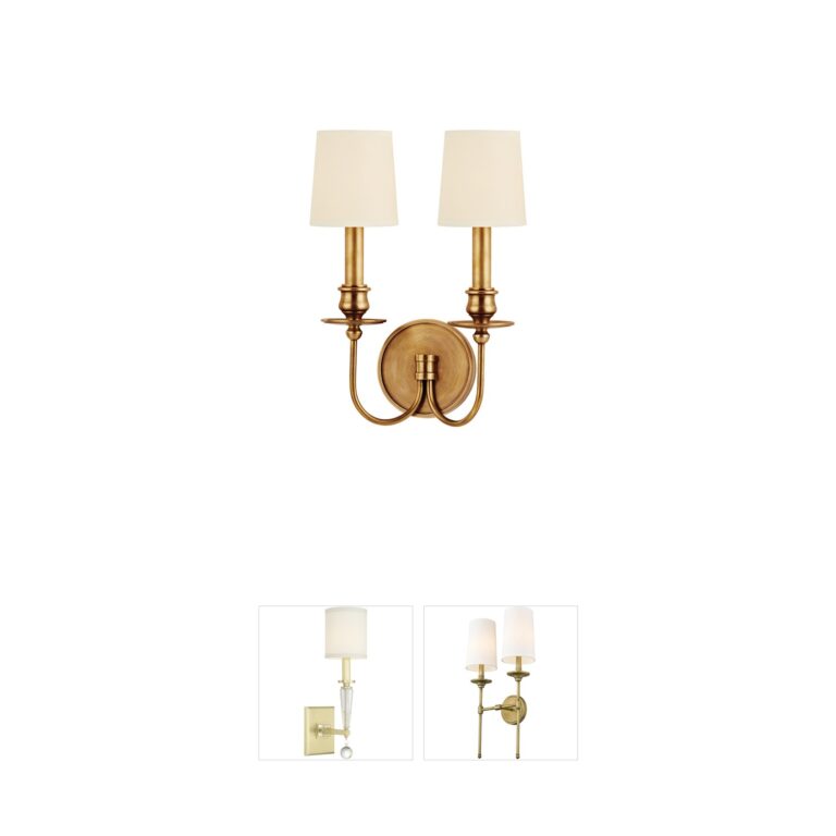 Hudson Valley Cohasset Aged Brass Wall Sconce with Eco-Paper Shade
