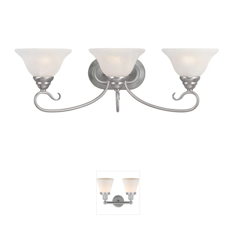 Livex Lighting Coronado Brushed Nickel Vanity with White Alabaster Glass