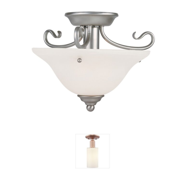 Livex Lighting Coronado Collection Brushed Nickel Semi-Flush Mount