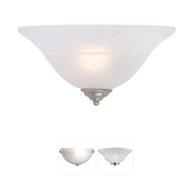 Livex Lighting Coronado Brushed Nickel Wall Sconce with White Alabaster Glass