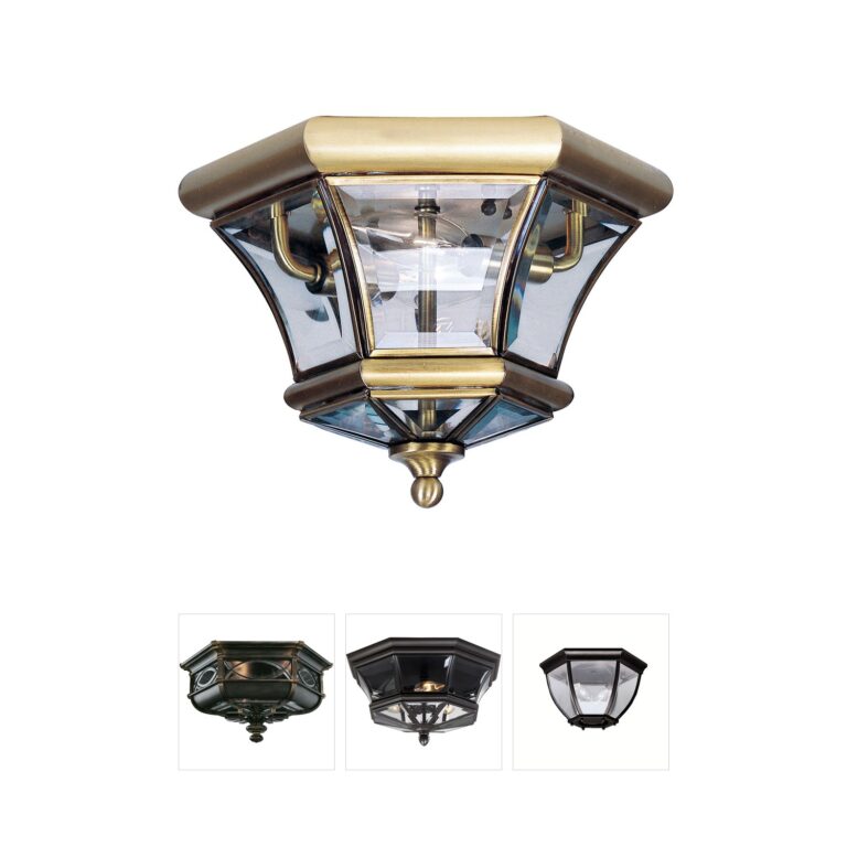 Livex Lighting Monterey/Georgetown Antique Brass Outdoor Ceiling Light