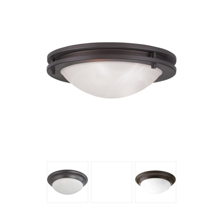 Livex Lighting Ariel Bronze Flush Mount with White Alabaster Glass