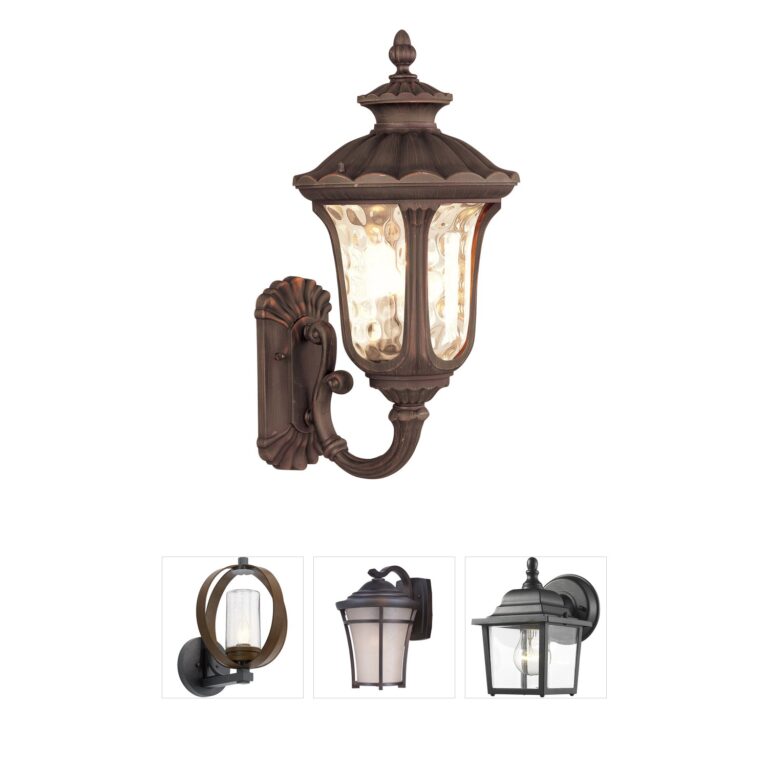 Livex Lighting Oxford Imperial Bronze Outdoor Lantern with Hand Blown Water Glass
