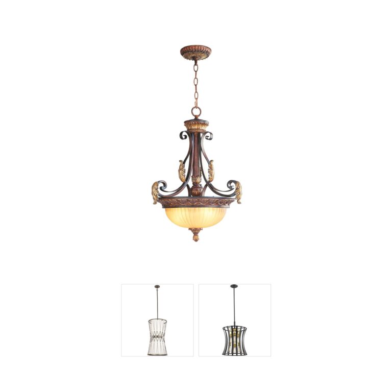 Livex Lighting Villa Verona 19" Verona Bronze Pendant with Rustic Art Glass