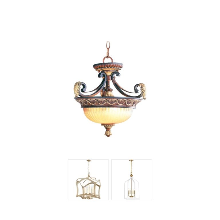 Livex Lighting Villa Verona 2-Light Pendant with Rustic Art Glass