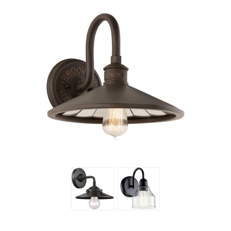 Troy Lighting Brooklyn Heritage Bronze Wall Sconce with Antique Mirror