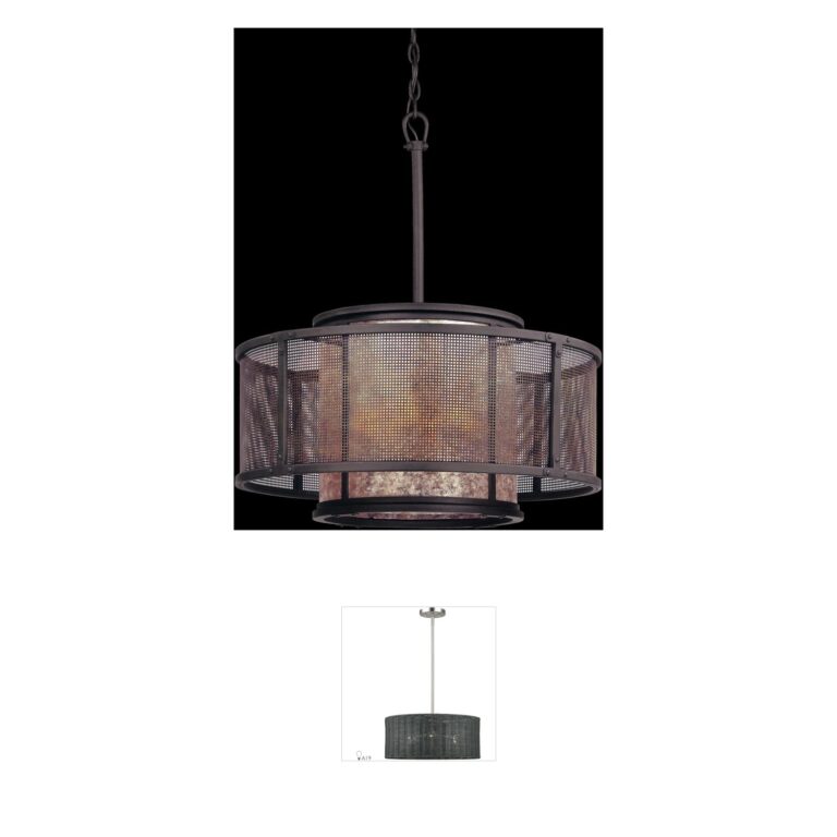 Troy Lighting Copper Mountain Bronze & Silver Mica Chandelier