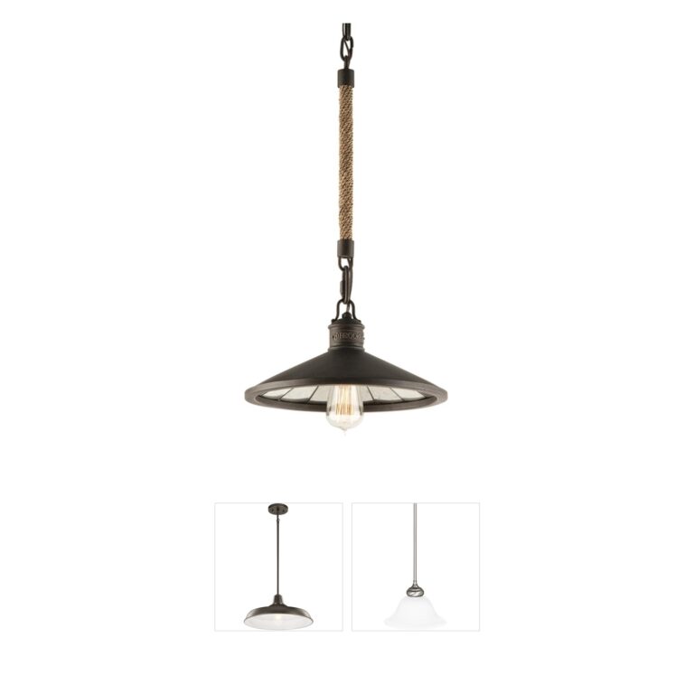 Troy Lighting Brooklyn Hand-Worked Iron and Antique Mirror Pendant