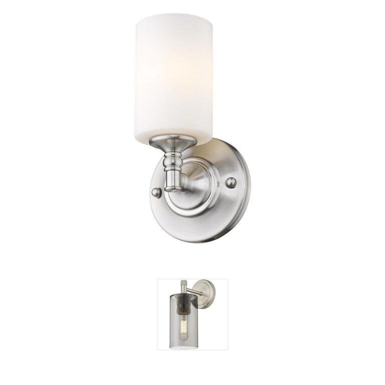 Z-Lite Cannondale Brushed Nickel Wall Sconce with Opal Glass