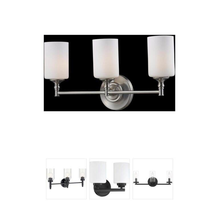 Z-Lite Cannondale 3-Light Brushed Nickel Vanity with Matte Opal Glass