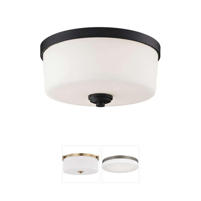 Z-Lite Arlington 3-Light Bronze Flush Mount with Matte Opal Glass