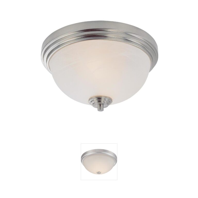 Z-Lite Chelsey Brushed Nickel Flush Mount with White Swirl Glass