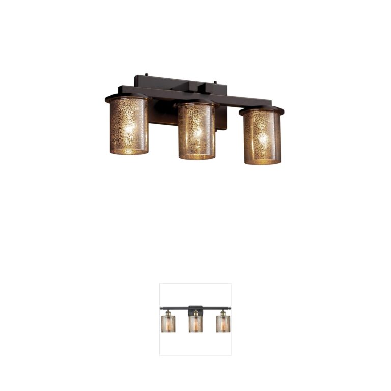 Justice Design Group Fusion Dark Bronze Mercury Glass Vanity Light